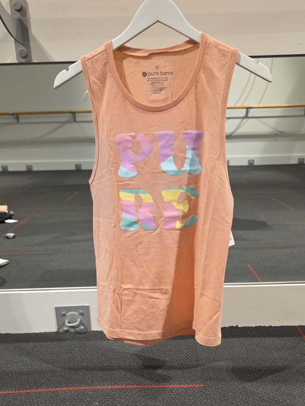 Pure Barre Swirl Muscle Tank Heathered Peach